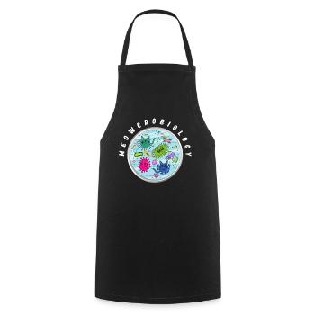 Meowcrobiology, Microbiology Cats - Cooking Apron - black - Front - AI Model Male 185 dark (185cm)