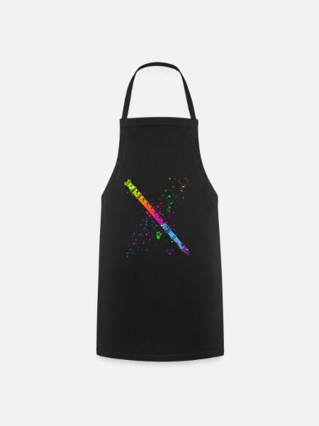 Flûte, Jouer de la flûte, - Tablier de cuisine - noir