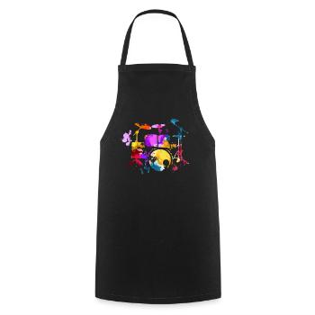 Batterie, batteur - Tablier de cuisine - noir - Devant - AI Model Male 185 dark (185cm)