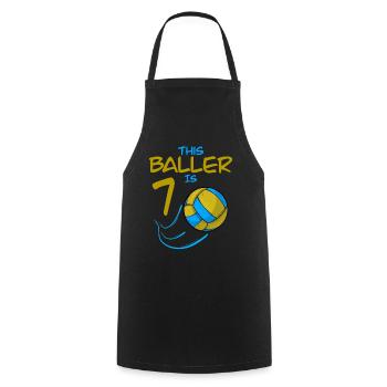 Volleyballspieler Baller ist 7 Volleyball Geburtstag - Kochschürze - Schwarz - Vorne - AI Model Male 185 dark (185cm)