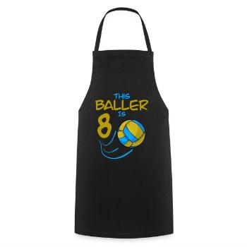 Volleyballspieler Baller ist 8 Volleyball Geburtstag - Kochschürze - Schwarz - Vorne - AI Model Male 185 dark (185cm)