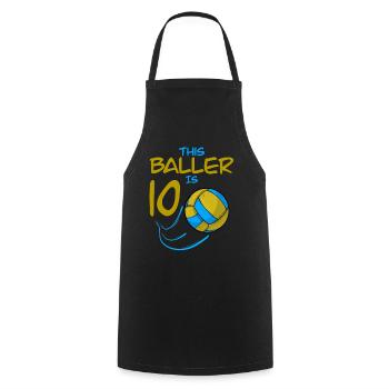 Volleyballspieler Baller ist 10 Volleyball Geburtstag - Kochschürze - Schwarz - Vorne - AI Model Male 185 dark (185cm)