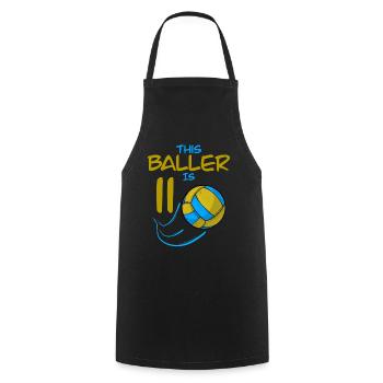 Volleyballspieler Baller ist 11 Volleyball Geburtstag - Kochschürze - Schwarz - Vorne - AI Model Male 185 dark (185cm)