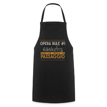 Opera singer, voice, opera - Cooking Apron - black - Front - AI Model Male 185 dark (185cm)