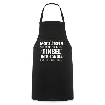 Christmas Quote, Funny Christmas Quote - Cooking Apron - black - Front - AI Model Male 185 dark (185cm)