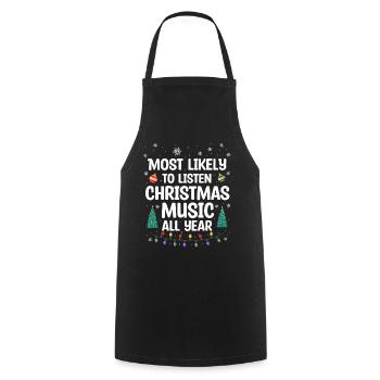 Christmas Quote, Funny Christmas Quote - Cooking Apron - black - Front - AI Model Male 185 dark (185cm)