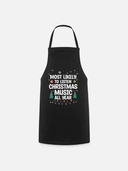 Christmas Quote, Funny Christmas Quote - Cooking Apron - black