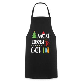 Christmas Quote, Funny Christmas Quote - Cooking Apron - black - Front - AI Model Male 185 dark (185cm)