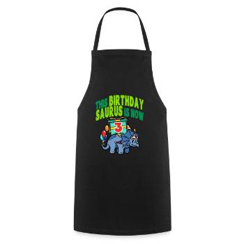 This Birthday Saurus Is Now 3 Dinosaur - Cooking Apron - black - Front - AI Model Male 185 dark (185cm)