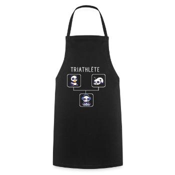 Humour Gamer Panda Triathlete Cadeau Jeux Video - Tablier de cuisine - noir - Devant - AI Model Male 185 dark (185cm)