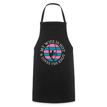 Air winner. Air silk - Cooking Apron - black - Front - AI Model Male 185 dark (185cm)