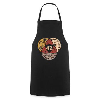 42 Life Universe Everything - Cooking Apron - black - Front - AI Model Male 185 dark (185cm)