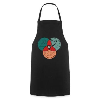 42 Life Universe Everything - Cooking Apron - black - Front - AI Model Male 185 dark (185cm)