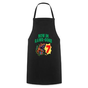 Now Im Rawr-Some 7 TRex Dinosaur Birthday - Cooking Apron - black - Front - AI Model Male 185 dark (185cm)