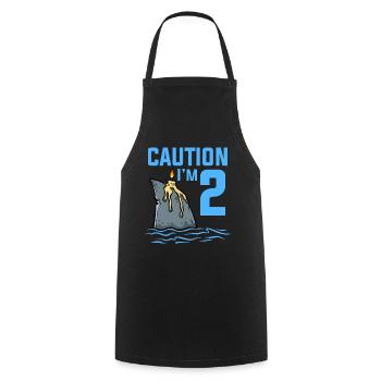 Sea Animals Birthday Kids Shark 2nd Birthday - Cooking Apron - black - Front - AI Model Male 185 dark (185cm)