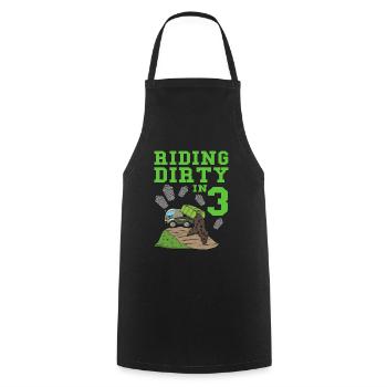 Garbage Truck Birthday Kids Boy 3rd Birthday Party - Cooking Apron - black - Front - AI Model Male 185 dark (185cm)