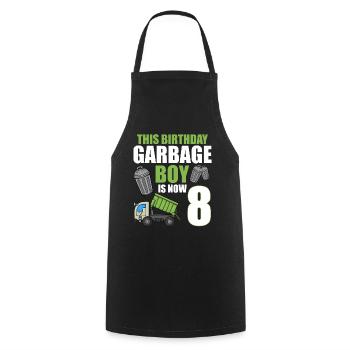 Camion à ordures Anniversaire Enfants Garçon 8e anniversaire Party - Tablier de cuisine - noir - Devant - AI Model Male 185 dark (185cm)