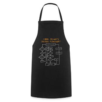 Cyber Security Flowchart - Cooking Apron - black - Front - AI Model Male 185 dark (185cm)