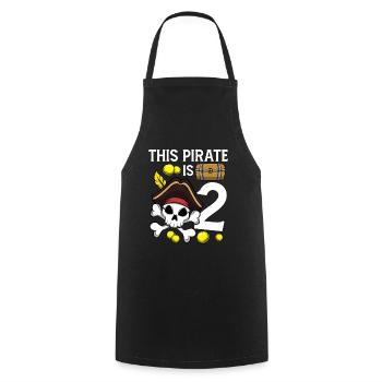 Skeleton This Pirate Is 2nd Pirate Birthday - Cooking Apron - black - Front - AI Model Male 185 dark (185cm)