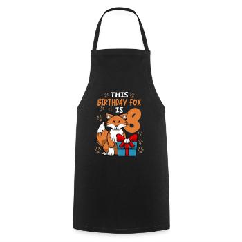 Fox Birthday 8th Birthday Party Girl Animal Lovers - Tablier de cuisine - noir - Devant - AI Model Male 185 dark (185cm)