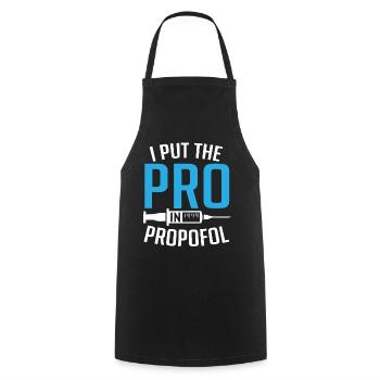 Anesthesia, Anesthesiologist, Anesthesiology - Cooking Apron - black - Front - AI Model Male 185 dark (185cm)