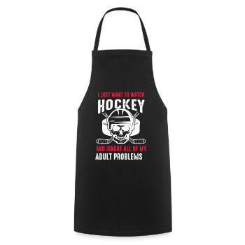 Hockey sur glace - Tablier de cuisine - noir - Devant - AI Model Male 185 dark (185cm)