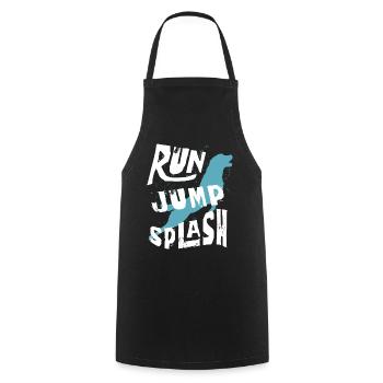 Dog diving, dock diving - Cooking Apron - black - Front - AI Model Male 185 dark (185cm)