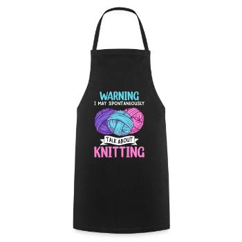 knitting, crocheting, yarn, crochet, - Cooking Apron - black - Front - AI Model Male 185 dark (185cm)