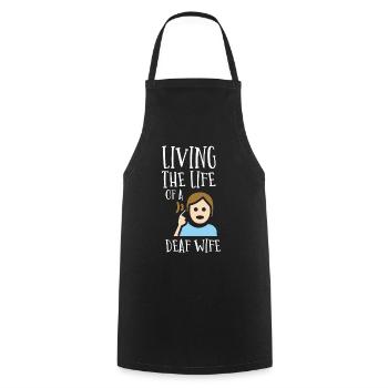 Deaf pride, hearing, disabled, deafness - Cooking Apron - black - Front - AI Model Male 185 dark (185cm)