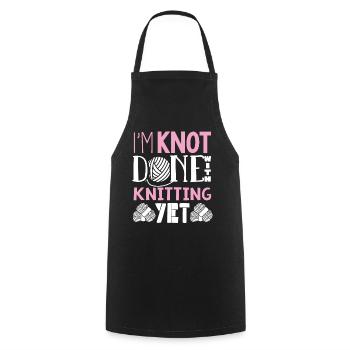Knitting, Crochet, Sewing, Yarn, Crochet, Knitter - Cooking Apron - black - Front - AI Model Male 185 dark (185cm)