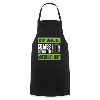Microbiology, Chemistry Teacher, Microbiologist - Cooking Apron - black - Front - AI Model Male 185 dark (185cm)