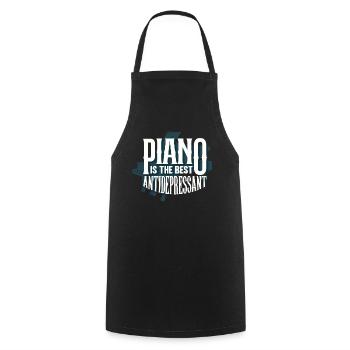 Piano player, piano teacher, pianist, - Cooking Apron - black - Front - AI Model Male 185 dark (185cm)
