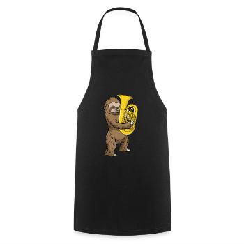 Sloth Music Gift Kids Band Tuba - Tablier de cuisine - noir - Devant - AI Model Male 185 dark (185cm)