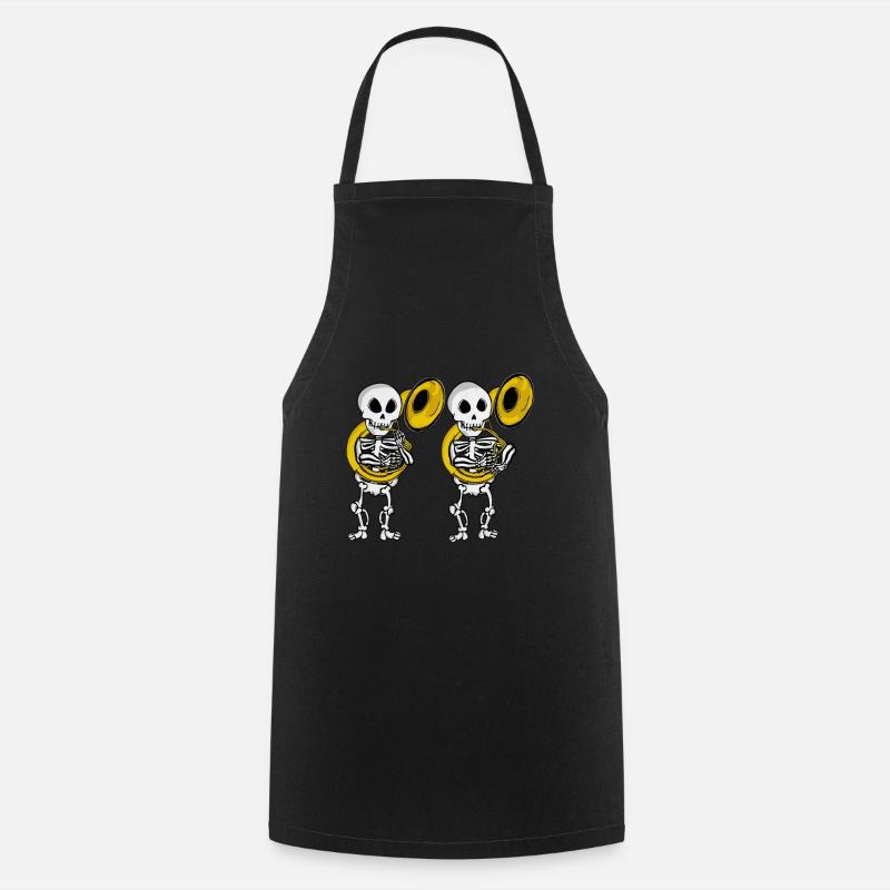Sousaphone Player Skeleton Music Big Band Sousaphone - Tablier de cuisine - noir