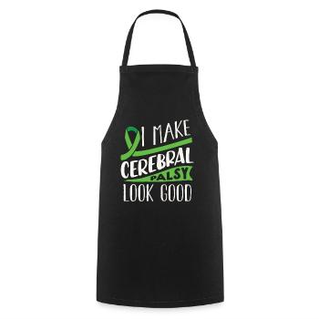 Hebral palsy, cerebral palsy consciousness - Cooking Apron - black - Front - AI Model Male 185 dark (185cm)
