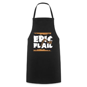 Larp, live-action role-playing game - Cooking Apron - black - Front - AI Model Male 185 dark (185cm)