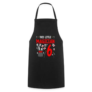 Anniversaire de magicien pour les garçons 6ème anniversaire magique - Tablier de cuisine - noir - Devant - AI Model Male 185 dark (185cm)