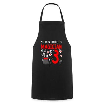 Anniversaire de magicien pour les garçons 3ème anniversaire magique - Tablier de cuisine - noir - Devant - AI Model Male 185 dark (185cm)