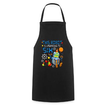 Robot Birthday Outfit Boy 6th Robot Birthday Party - Cooking Apron - black - Front - AI Model Male 185 dark (185cm)