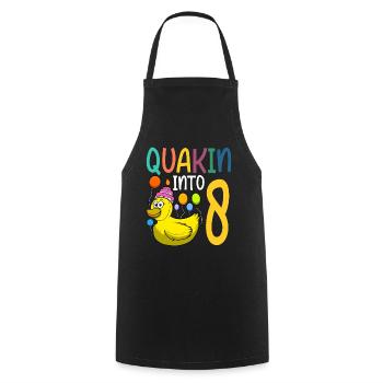 Duck Birthday Party Kids 8th Birthday Duck - Cooking Apron - black - Front - AI Model Male 185 dark (185cm)