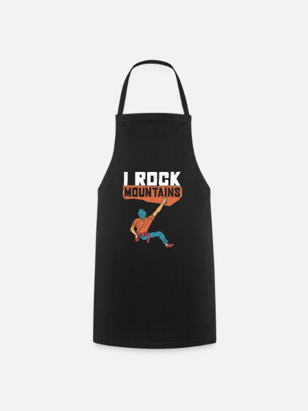 Rock Climbing For Rock Climber Mountain Climbing - Cooking Apron - black