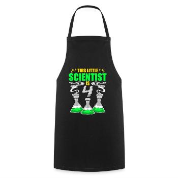 Science Birthday 4th Science Theme Party Scientist - Cooking Apron - black - Front - AI Model Male 185 dark (185cm)