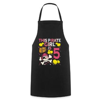 Skeleton This Pirate Is 5th Pirate Birthday - Cooking Apron - black - Front - AI Model Male 185 dark (185cm)