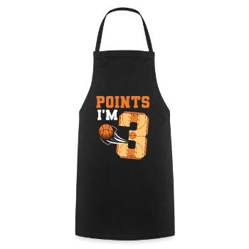Basketball Anniversaire Enfants 3ème anniversaire Fête à thème - Tablier de cuisine - noir - Devant - AI Model Male 185 dark (185cm)