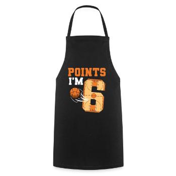 Basketball Anniversaire Enfants 6e anniversaire Fête à thème - Tablier de cuisine - noir - Devant - AI Model Male 185 dark (185cm)