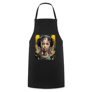 Femme forte égyptienne noire - Tablier de cuisine - noir - Devant - AI Model Male 185 dark (185cm)