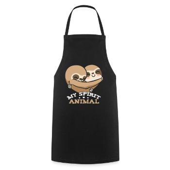 Sloth Is My Spirit Animal - Cooking Apron - black - Front - AI Model Male 185 dark (185cm)