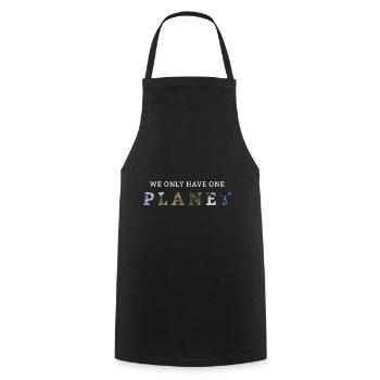 Nous n’avons qu’une seule planète - Tablier de cuisine - noir - Devant - AI Model Male 185 dark (185cm)