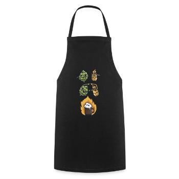 Hops and wheat fusion to beer - Cooking Apron - black - Front - AI Model Male 185 dark (185cm)