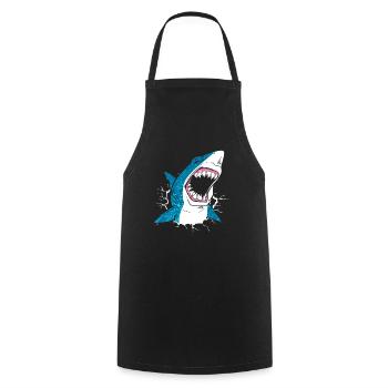 Shark shark shark - Cooking Apron - black - Front - AI Model Male 185 dark (185cm)